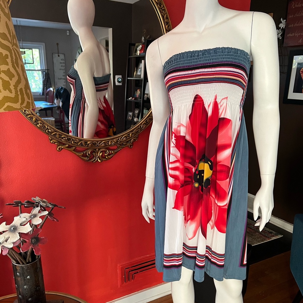 Floral Strapless Sundress or Swim Cover Up SZ L